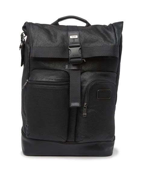 Tumi Cypress Roll Top Leather Backpack In Black For Men Lyst