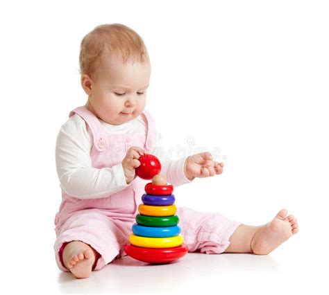 Baby Playing With Color Toy Stock Photo Image Of Childhood Play