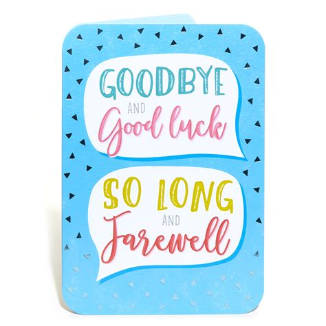 Buy Leaving Card Goodbye And Good Luck For Gbp 099 Card Factory Uk