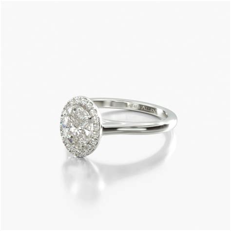113 Carat D Vvs2 Oval Cut Diamond Pavé Halo Diamond Engagement Ring