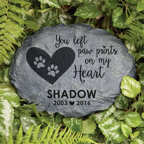 Paw Prints On My Heart Personalized Pet Memorial Garden Stone Walmart