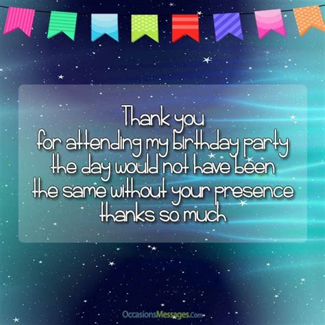 Thank You Quotes For Attending Birthday Party