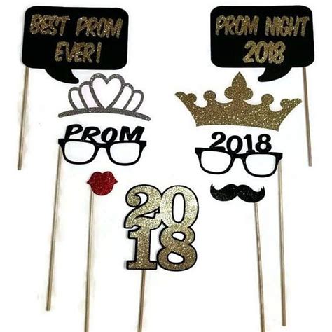 Prom Photo Booth Props 9pc Photo Booth Props With Glitter Prom Photo