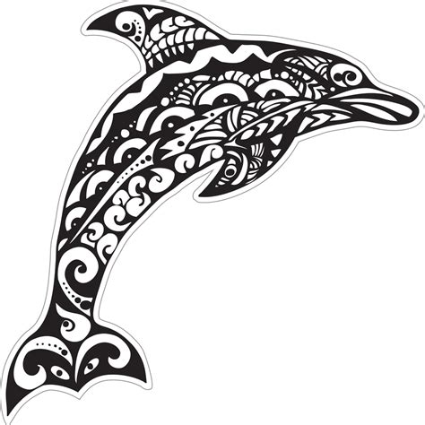 Tribal Dolphin Decals Rubber Stamp Plantation