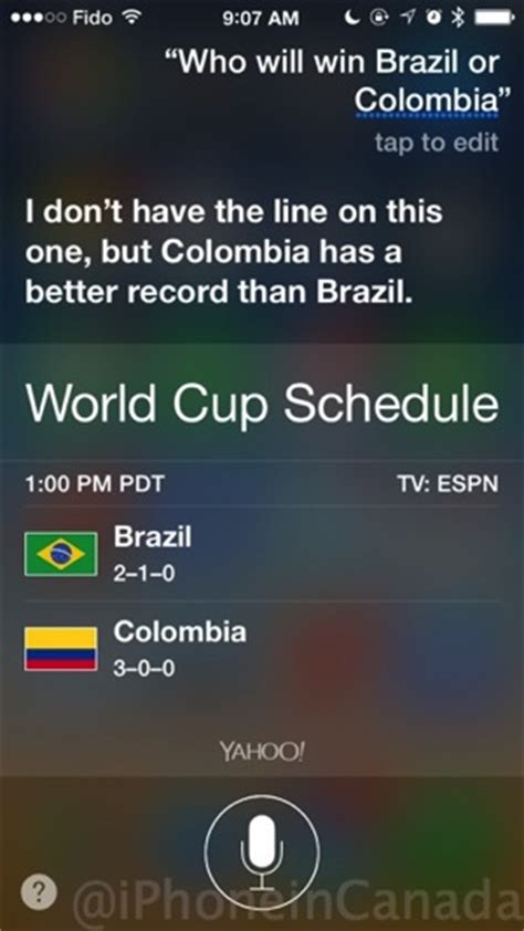 Siri Can Now Make World Cup Predictions Like Microsoft’s Cortana • Iphone In Canada Blog