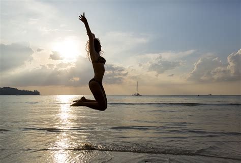 Wallpaper Sports Sunlight Boat Women Sunset Sea Water Sand Sky Jumping Vehicle
