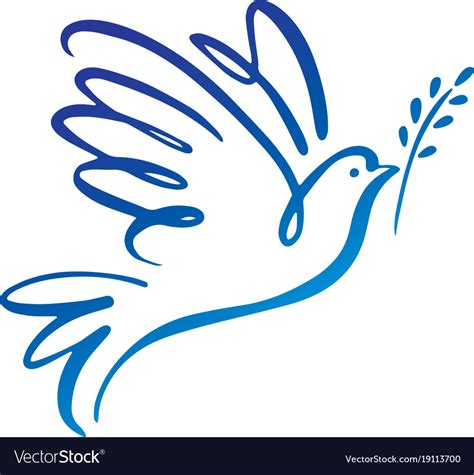 Dove Of Peace Icon Flying Bird Peace Concept Vector Image