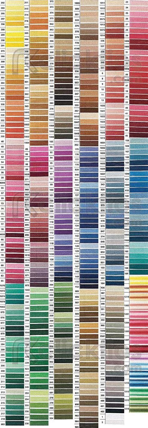 As you would expect there are many different variations. .dmc: color chart | Cross stitch thread, Cross stitch ...