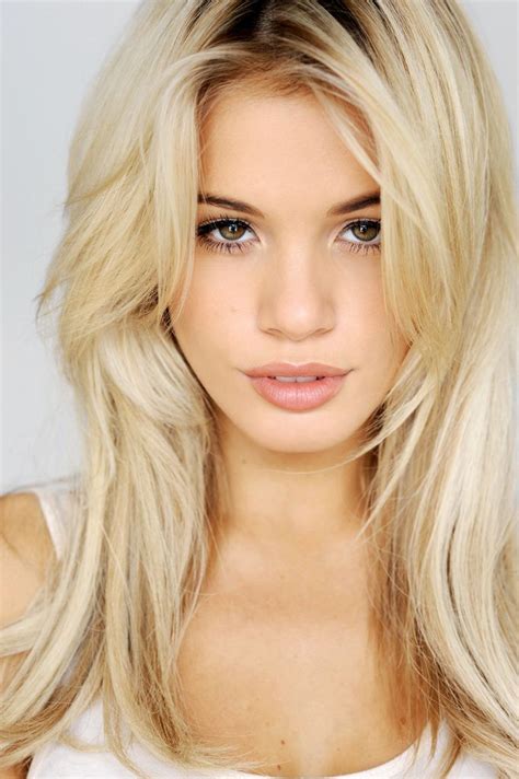 Soft Feminine Blond Girl With Hazel Eyes Blonde Hair With Roots