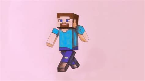 Draw Minecraft Steve Easy Step By Step Youtube