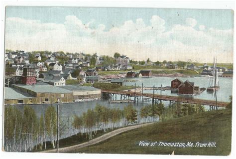 Thomaston Me Maine Birdseye View From Hill Udb Vintage Postcard Ebay