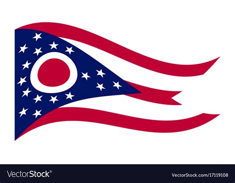 Flag Ohio Waving On White Background Royalty Free Vector