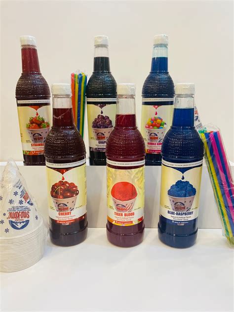 Snow Cone Syrup Variety Pack 2536oz 6pk With 50 6oz Cups Etsy