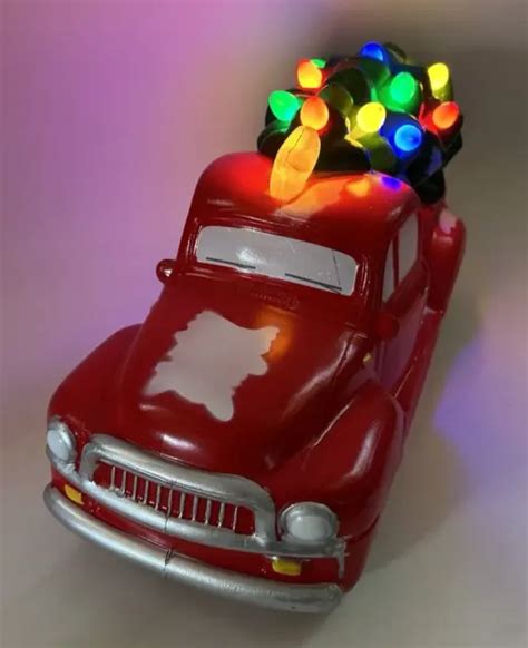 Red Pickup Truck Christmas Tree Lighted Blow Mold 20 Inch Led Decor