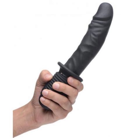 Power Pounder Vibrating And Thrusting Silicone Dildo Black Sex Toys At Adult Empire