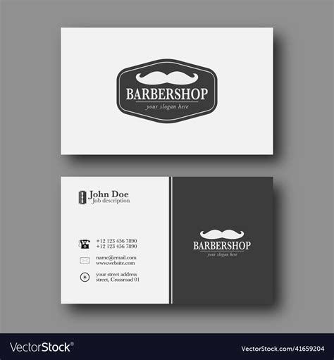 Barber Shop Business Card Template Royalty Free Vector Image