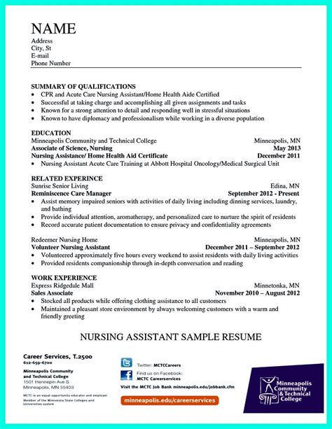 13 New Certified Nursing Assistant Resume Samples For Your School Lesson