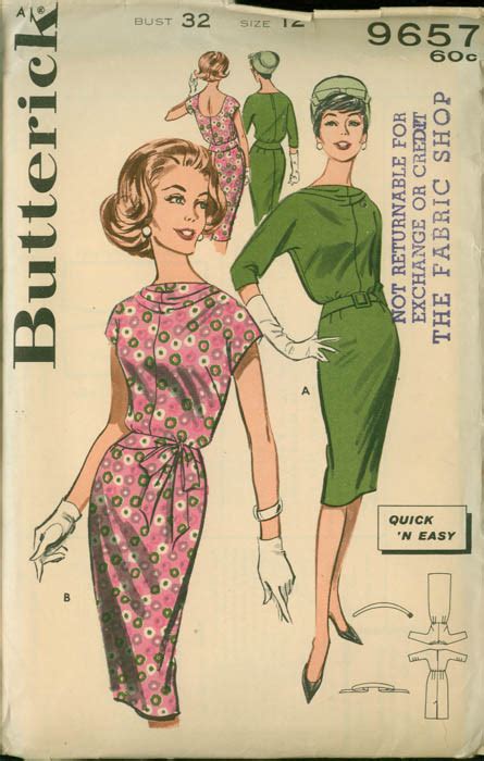 butterick 9657 vintage sewing patterns fandom