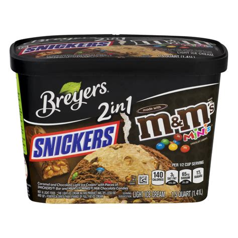 Save On Breyers 2 In 1 Frozen Dairy Dessert Snickers And Mandms Minis