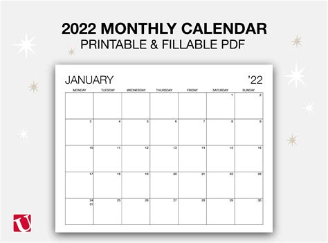 Printable Calendar 2022 Landscape Printable Calendar