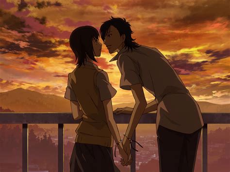 Download Mei Tachibana Yamato Kurosawa Sunset Sky Anime Say I Love You Hd Wallpaper