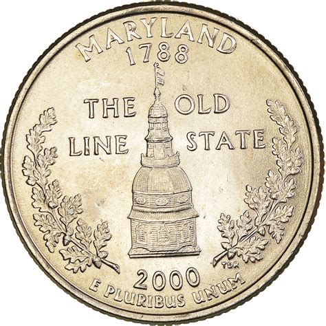 Coin United States Maryland 1788 The Old Line State Quarter 2000 Us