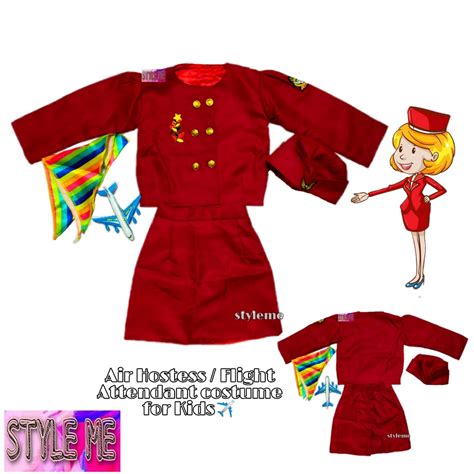 Flight Attendant Stewardess Occupation Complete Set Role Play Costume