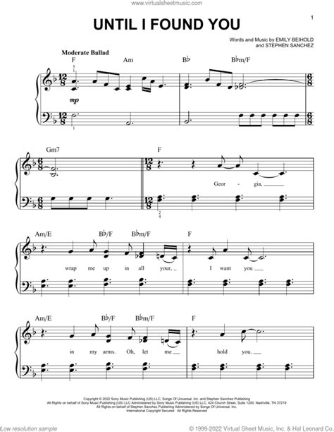 Until I Found You Sheet Music For Piano Solo Pdf Interactive