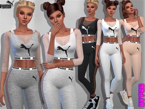 Pinkzombiecupcakes Puma Athletic Outfit 980980 Sims 4 Mods Clothes