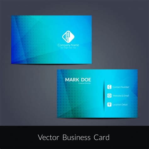 Blue Polygonal Business Card Eps Vector Uidownload