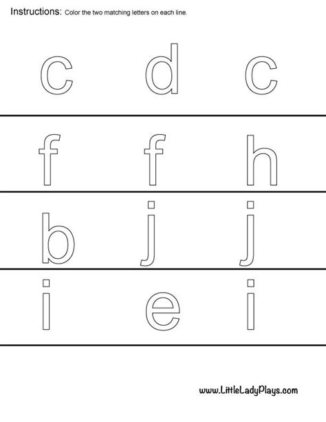 Make Sure To Only Color The Same Letters Alphabet Worksheets Letters