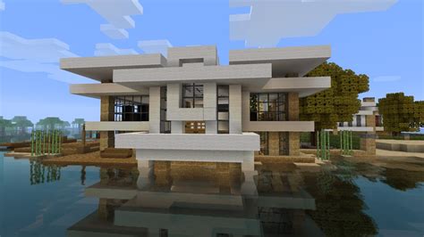 This modern design house has a room with an acceptable size, as well as a dining room and large kitchen, a fun room. Modern House Tutorial 2 - Beach Town Project Minecraft Project