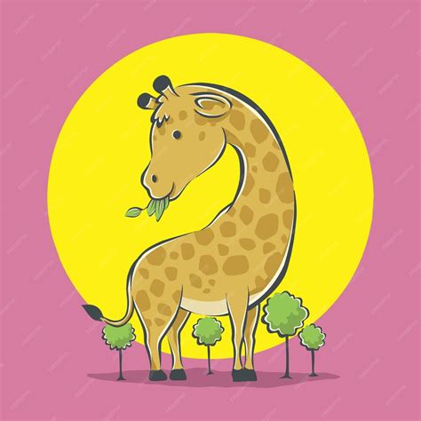 Premium Vector Cute Giraffe Cartoon Icon Illustration