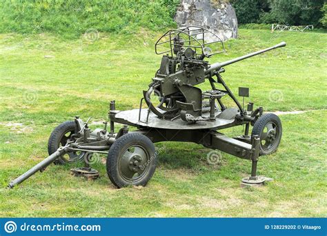 Anti Aircraft Gun From The Time Of The Second World War Stock Photo