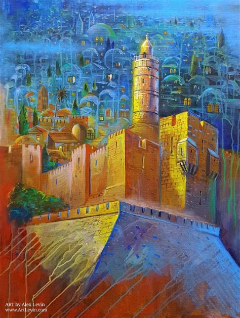 Abstract Jerusalem Painting Heavenly Jerusalem Alex Levin