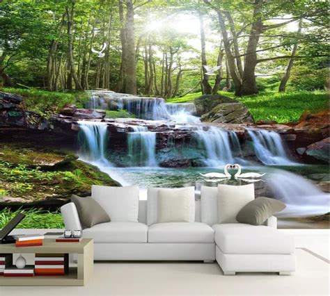 Beibehang Customized Large Murals 3d Wallpapers Flowing Water Wealth