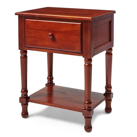 Traditional Cherry Finish Nightstand With One Drawer Bedroom Decor
