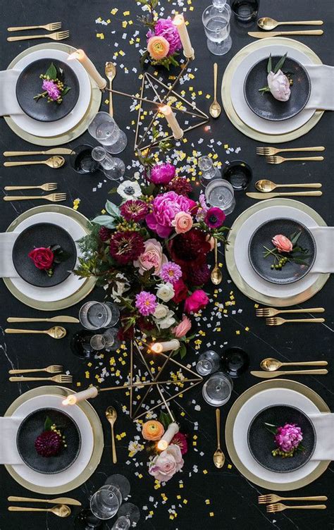Black And Gold New Years Eve Party Inspiration New Years Eve Dinner