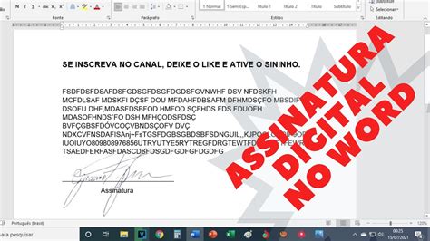 COMO FAZER ASSINATURA ELETRÔNICA PARA DOCUMENTOS DO WORD YouTube