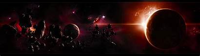 Monitor Dual Space Screen Wallpapers Multi Planet