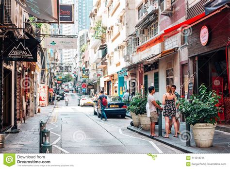 Soho Street In Hong Kong Editorial Photo Image Of Culture 114318741