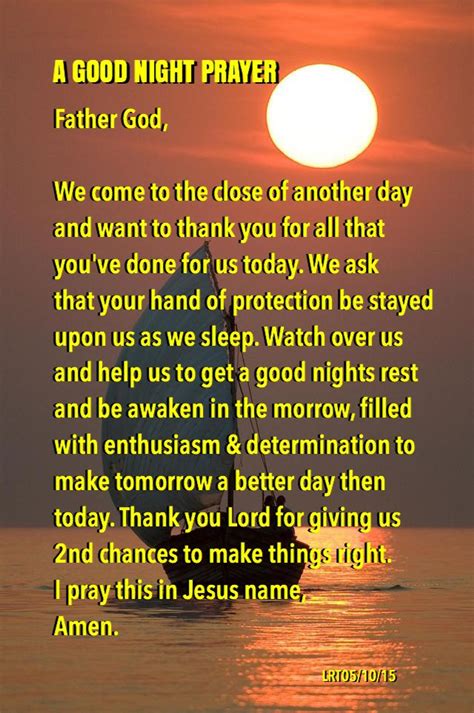 A Good Night Prayer By Lrt051015 Night Prayer Good Night Prayer