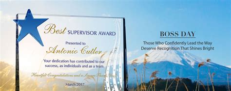 Most bosses don't see themselves as they saw their favorite supervisors. Unique Boss Appreciation Plaques with Sample Award Wording ...