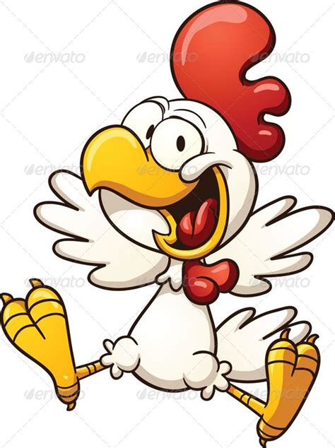 Happy Chicken By Memoangeles Happy Cartoon Chicken Vector Clip Art