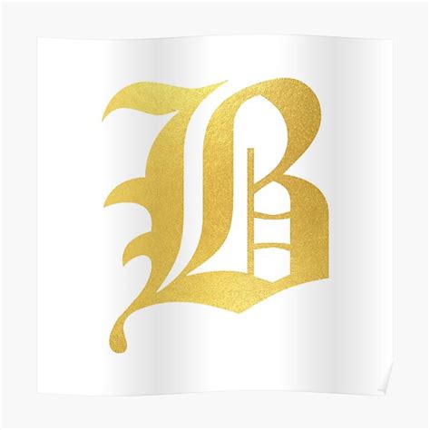 B Faux Gold Old English Letter B Poster For Sale By Typeglyphs