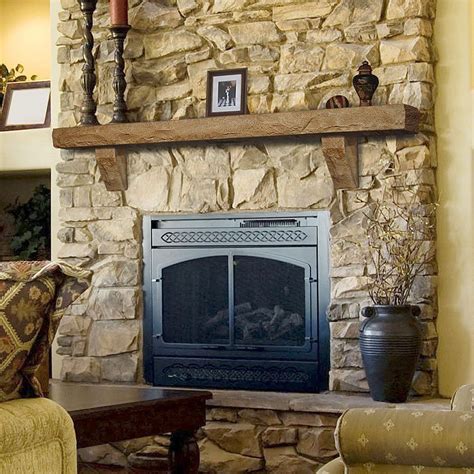 Ranier 60 Stone Fireplace Mantel Shelf Rustic Fireplace Decor Wood