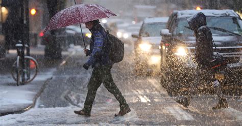 Winter Storm Today Snow Rain Hits Northeast Flight Cancellations And Delays Power Outages