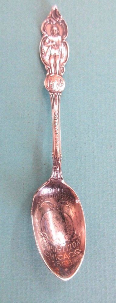 1893 Chicago Worlds Fair Columbian Exposition Sterling Silver Spoon