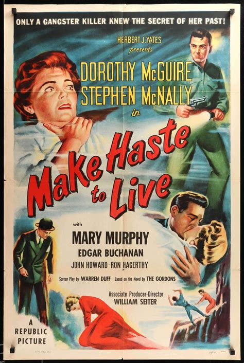 Make Haste To Live 1954 Original One Sheet Movie Poster Original