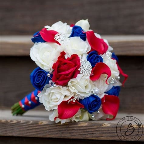 Red White And Blue Patriotic Real Touch Wedding Bouquet The Bridal